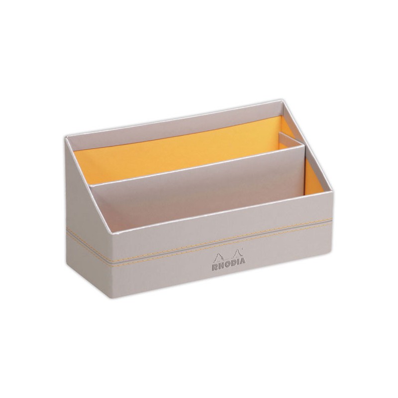 Trieur Rhodiarama simili cuir italien 26x10x13,5 cm - Argent - Rhodia