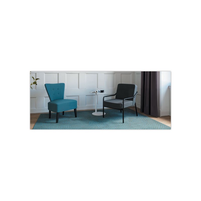 Fauteuil Brighton pieds noirs revêtement gris anthracite monté - Paperflow