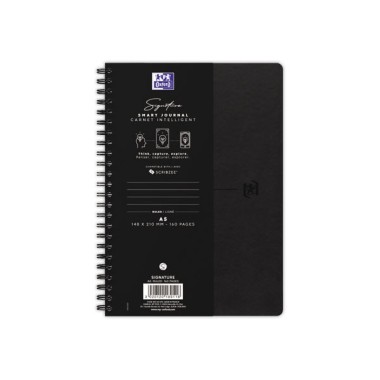Cahier Signature broché A5 160 pages ligné. Noir - Oxford
