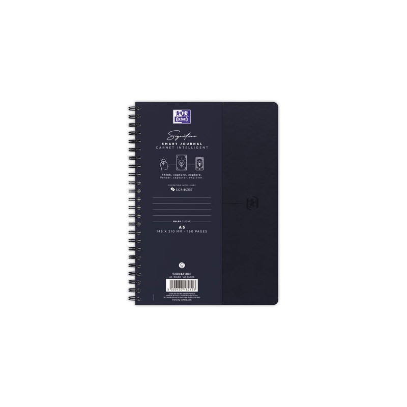 Cahier Signature broché A5 160 pages ligné. Bleu - Oxford