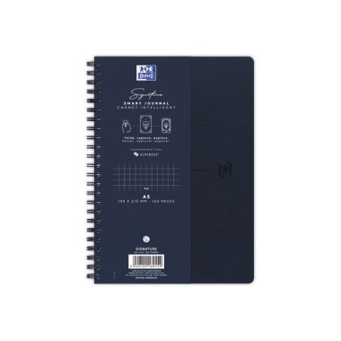 Cahier Signature broché A5 160 pages 5x5. Bleu - Oxford
