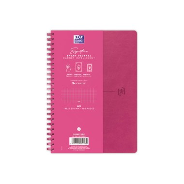 Cahier Signature broché A5 160 pages 5x5. Fuchsia - Oxford