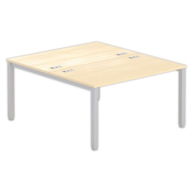 Bureau vis à vis 4 pieds 140 X 160 X 74 hêtre/alu - Fiducial Office Solutions