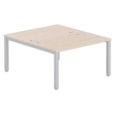Bureau vis à vis 4 pieds 140 X 160 X 74 acacia/alu - Fiducial Office Solutions