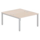 Bureau vis à vis 4 pieds 140 X 160 X 74 acacia/alu - Fiducial Office Solutions