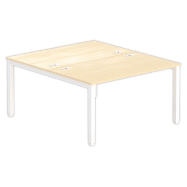 Bureau vis à vis 4 pieds 140 X 160 X 74 hêtre/blanc - Fiducial Office Solutions