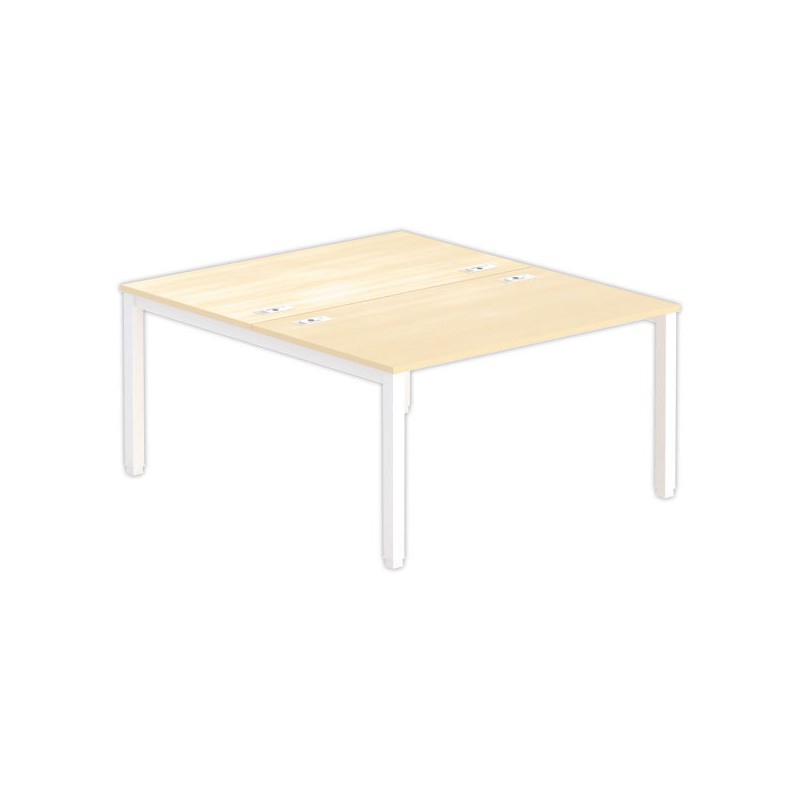 Bureau vis à vis 4 pieds 140 X 160 X 74 hêtre/blanc - Fiducial Office Solutions