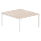Bureau vis à vis 4 pieds 140 X 160 X 74 acacia/blanc - Fiducial Office Solutions