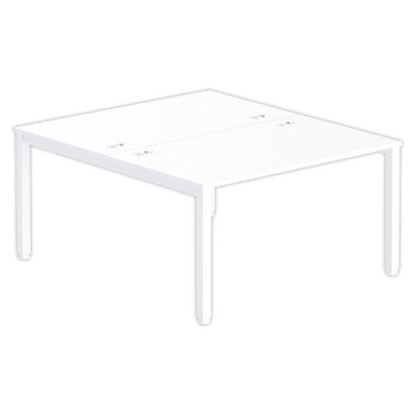 Bureau vis à vis 4 pieds 140 X 160 X 74 blanc/blanc - Fiducial Office Solutions