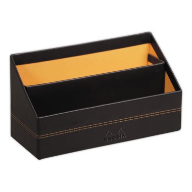 Trieur Rhodiarama simili cuir italien 26x10x13,5 cm - Noir - Rhodia