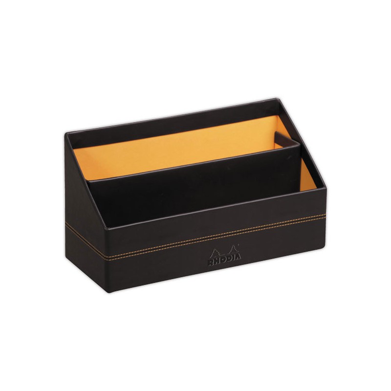 Trieur Rhodiarama simili cuir italien 26x10x13,5 cm - Noir - Rhodia