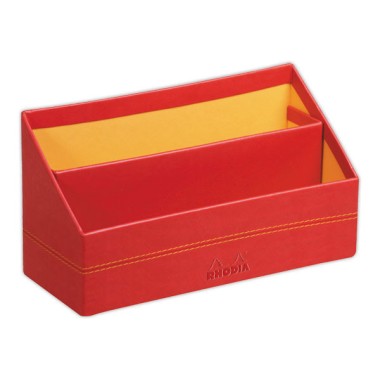 Trieur Rhodiarama simili cuir italien 26x10x13,5 cm - Rouge - Rhodia