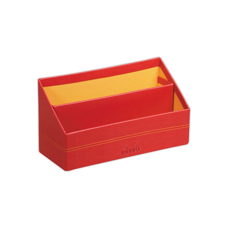 Trieur Rhodiarama simili cuir italien 26x10x13,5 cm - Rouge - Rhodia