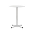 Table Cruzo H1100 Chromée mélaminé blanc ø 600 x 25 mm montée - Shopdeschefs