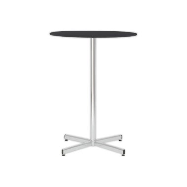 Table Cruzo H1100 Chromée mélaminé noir ø 600 x 25 mm montée - Shopdeschefs