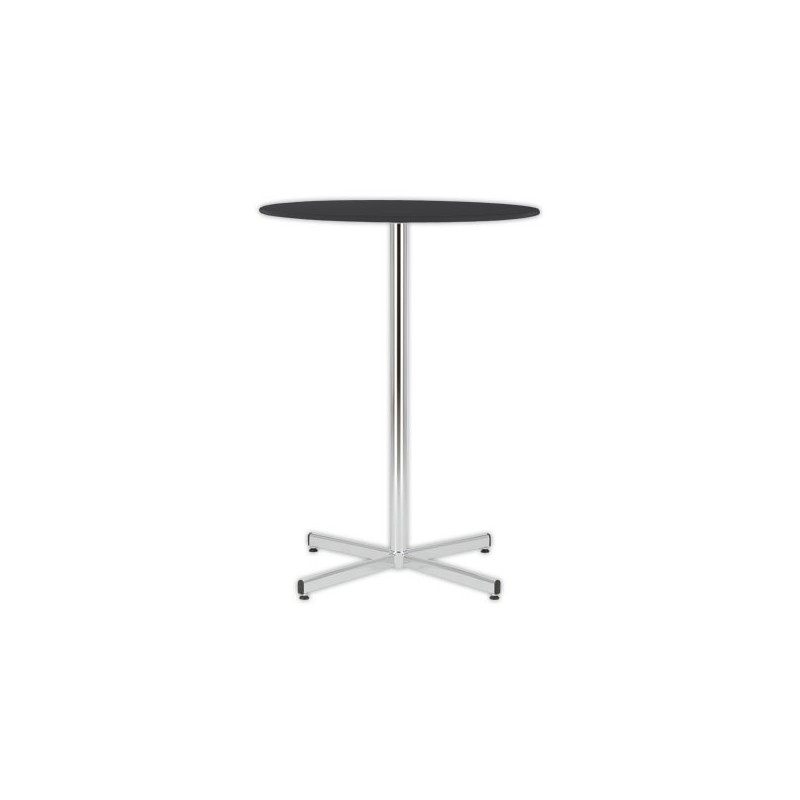 Table Cruzo H1100 Chromée mélaminé noir ø 600 x 25 mm montée - Shopdeschefs