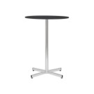 Table Cruzo H1100 Chromée mélaminé noir ø 600 x 25 mm montée - Shopdeschefs