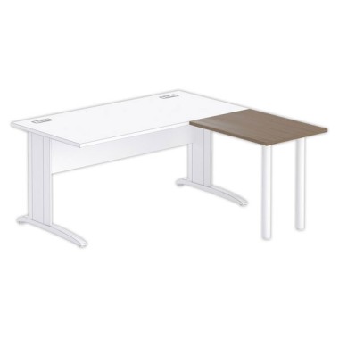 Retour BUDAPEST et BUENOS AIRES 80 x 60 plateau noyer - pieds blancs - Fiducial Office Solutions