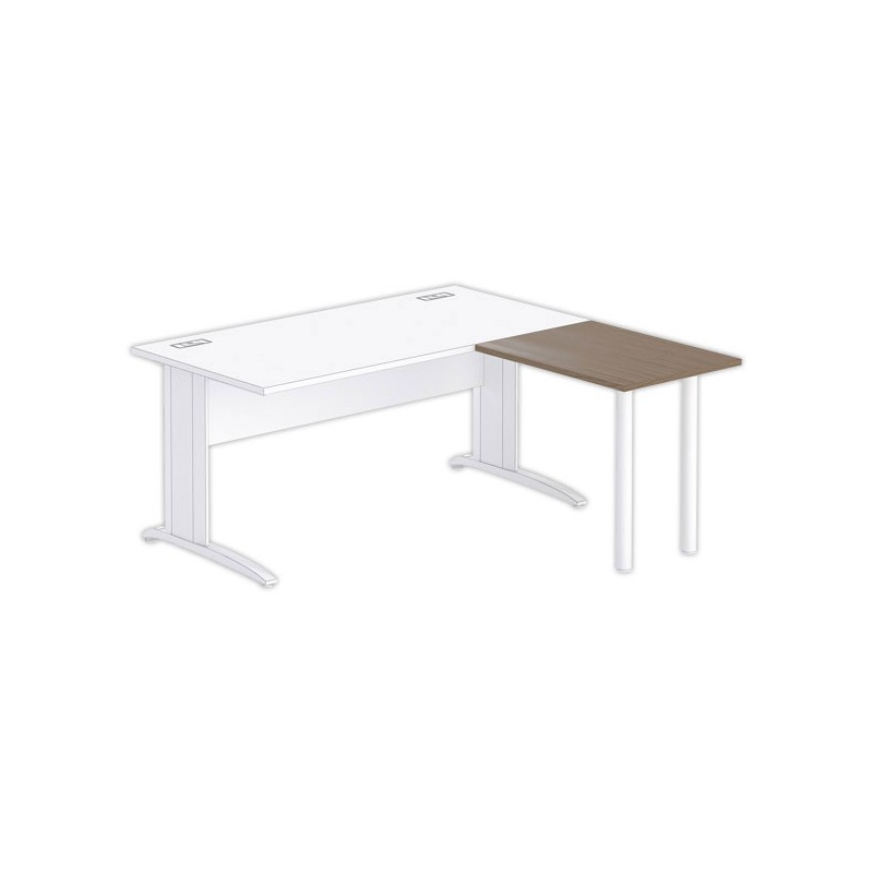 Retour BUDAPEST et BUENOS AIRES 80 x 60 plateau noyer - pieds blancs - Fiducial Office Solutions