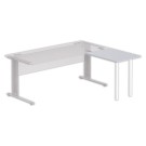 Retour BUDAPEST et BUENOS AIRES 80 x 60 plateau gris - pieds blancs - Fiducial Office Solutions