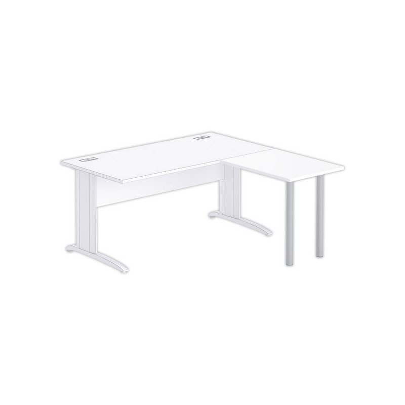 Retour BUENOS AIRES ET BUDAPEST 80 x 60 blanc - pieds alu - Fiducial Office Solutions