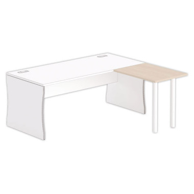 Retour BUDAPEST et BUENOS AIRES 80x60 plateau acacia cl- pieds blancs - Fiducial Office Solutions