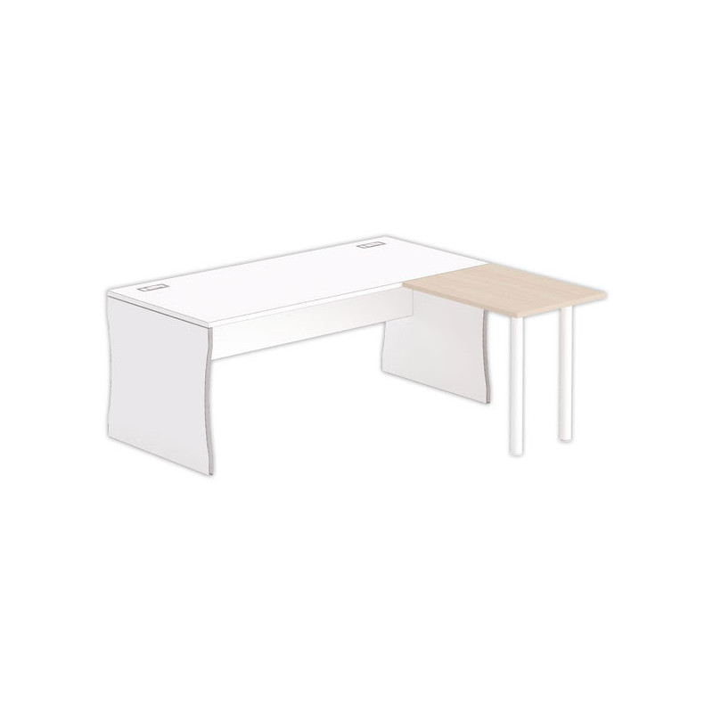 Retour BUDAPEST et BUENOS AIRES 80x60 plateau acacia cl- pieds blancs - Fiducial Office Solutions