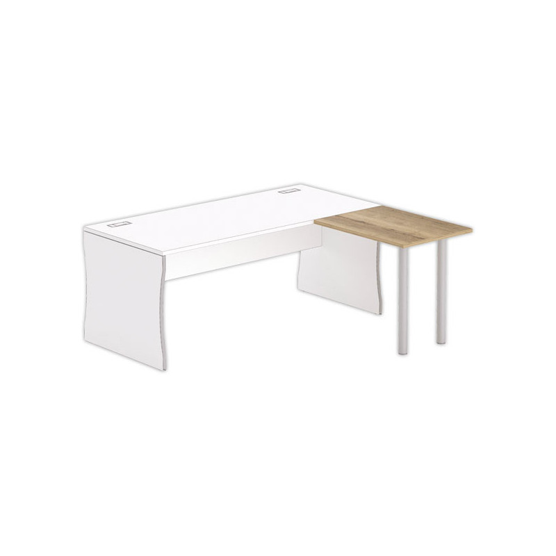 Retour BUDAPEST et BUENOS AIRES 80 x 60 chêne veiné - pieds alu FIDUC - Fiducial Office Solutions