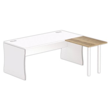 Retour BUDAPEST et BUENOS AIRES 80x60 chêne veiné - pieds blancs FIDUC - Fiducial Office Solutions