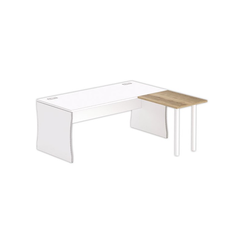 Retour BUDAPEST et BUENOS AIRES 80x60 chêne veiné - pieds blancs FIDUC - Fiducial Office Solutions