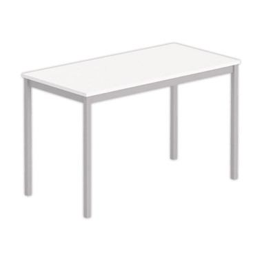 Table polyvalente rectangulaire 120 x 60 blanc / alu - Shopdeschefs