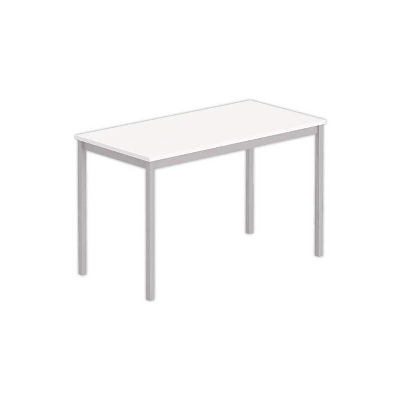 Table polyvalente rectangulaire 120 x 60 blanc / alu - Shopdeschefs