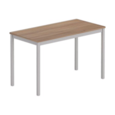 Table polyvalente rectangulaire 120 x 60 noyer / aluminium - Shopdeschefs