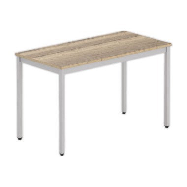 Table modulaire rectangulaire 120 x 60 chêne veiné / alu - Shopdeschefs