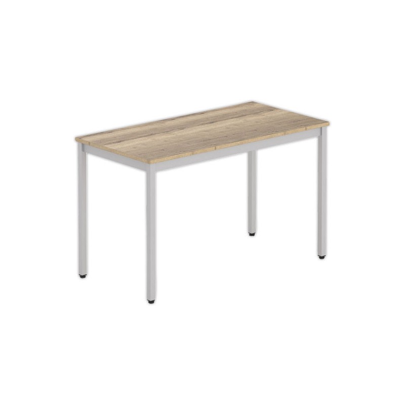 Table modulaire rectangulaire 120 x 60 chêne veiné / alu - Shopdeschefs