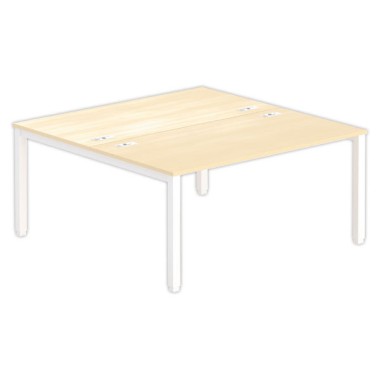 Bureau vis à vis 4 pieds 160 X 160 X 74 hêtre/blanc - Fiducial Office Solutions