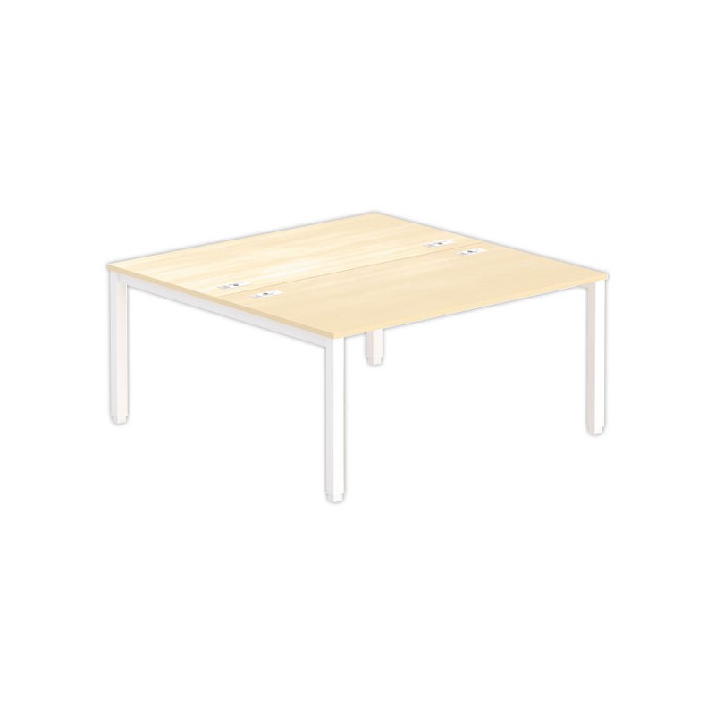 Bureau vis à vis 4 pieds 160 X 160 X 74 hêtre/blanc - Fiducial Office Solutions