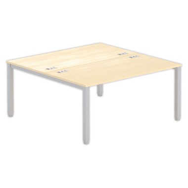 Bureau vis à vis 4 pieds 160 X 160 X 74 hêtre/alu - Fiducial Office Solutions