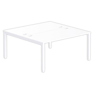 Bureau vis à vis 4 pieds 160 X 160 X 74 blanc/blanc - Fiducial Office Solutions