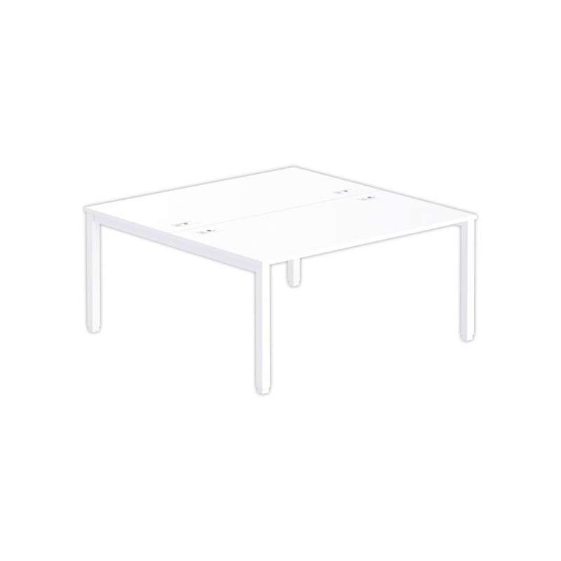 Bureau vis à vis 4 pieds 160 X 160 X 74 blanc/blanc - Fiducial Office Solutions