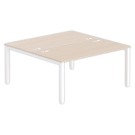 Bureau vis à vis 4 pieds 160 X 160 X 74 acacia/blanc - Fiducial Office Solutions