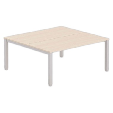 Bureau vis à vis 4 pieds 160 X 160 X 74 acacia/alu - Fiducial Office Solutions