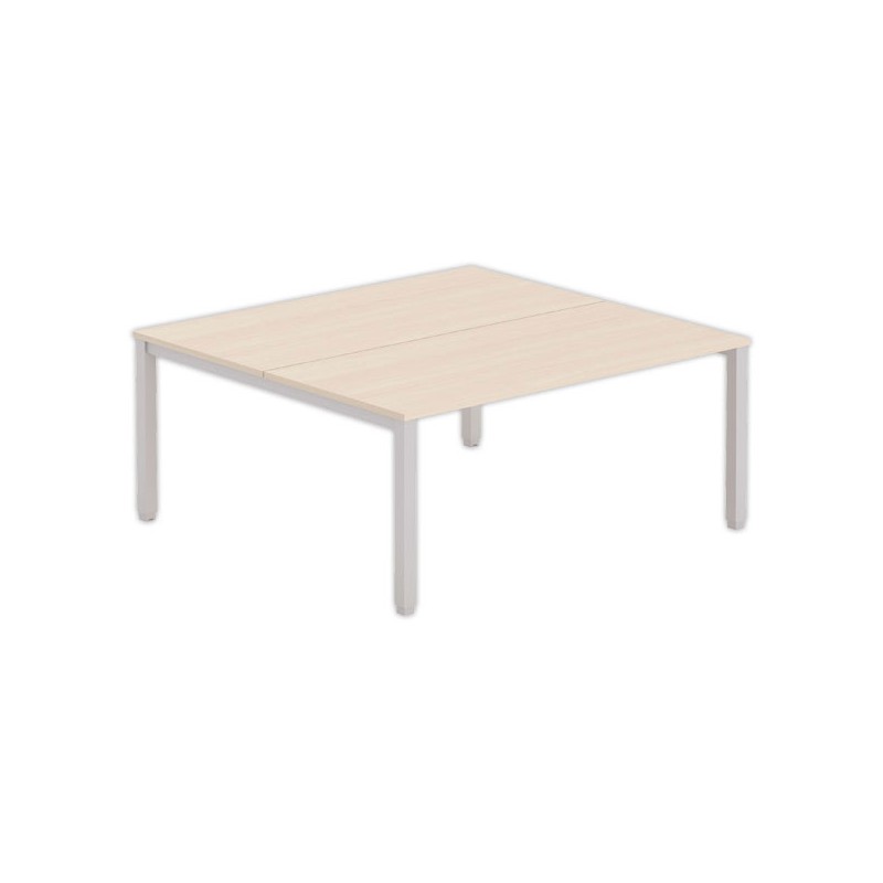 Bureau vis à vis 4 pieds 160 X 160 X 74 acacia/alu - Fiducial Office Solutions