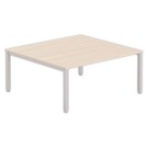 Bureau vis à vis 4 pieds 160 X 160 X 74 acacia/alu - Fiducial Office Solutions