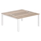 Bureau vis à vis 4 pieds 160 X 160 X 74 chêne veiné/blanc - Fiducial Office Solutions