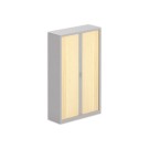Armoire haute à rideaux 198x120 cm - alu/hêtre - Shopdeschefs