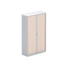Armoire haute à rideaux 198x120 cm - alu/acacia clair - Shopdeschefs