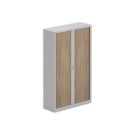 Armoire haute à rideaux 198x120 cm - alu/noyer - Shopdeschefs