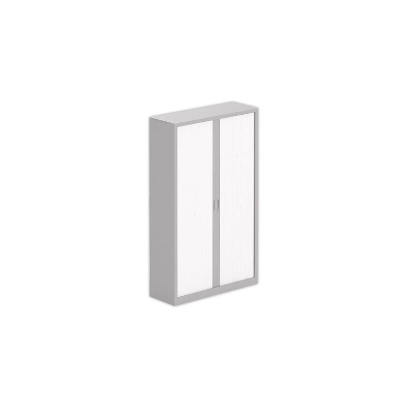 Armoire haute à rideaux 198x120 cm - alu/blanc - Shopdeschefs