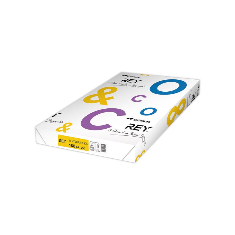 Ramette de 250 feuilles de papier blanc Text and Graphics A3 160G - Rey